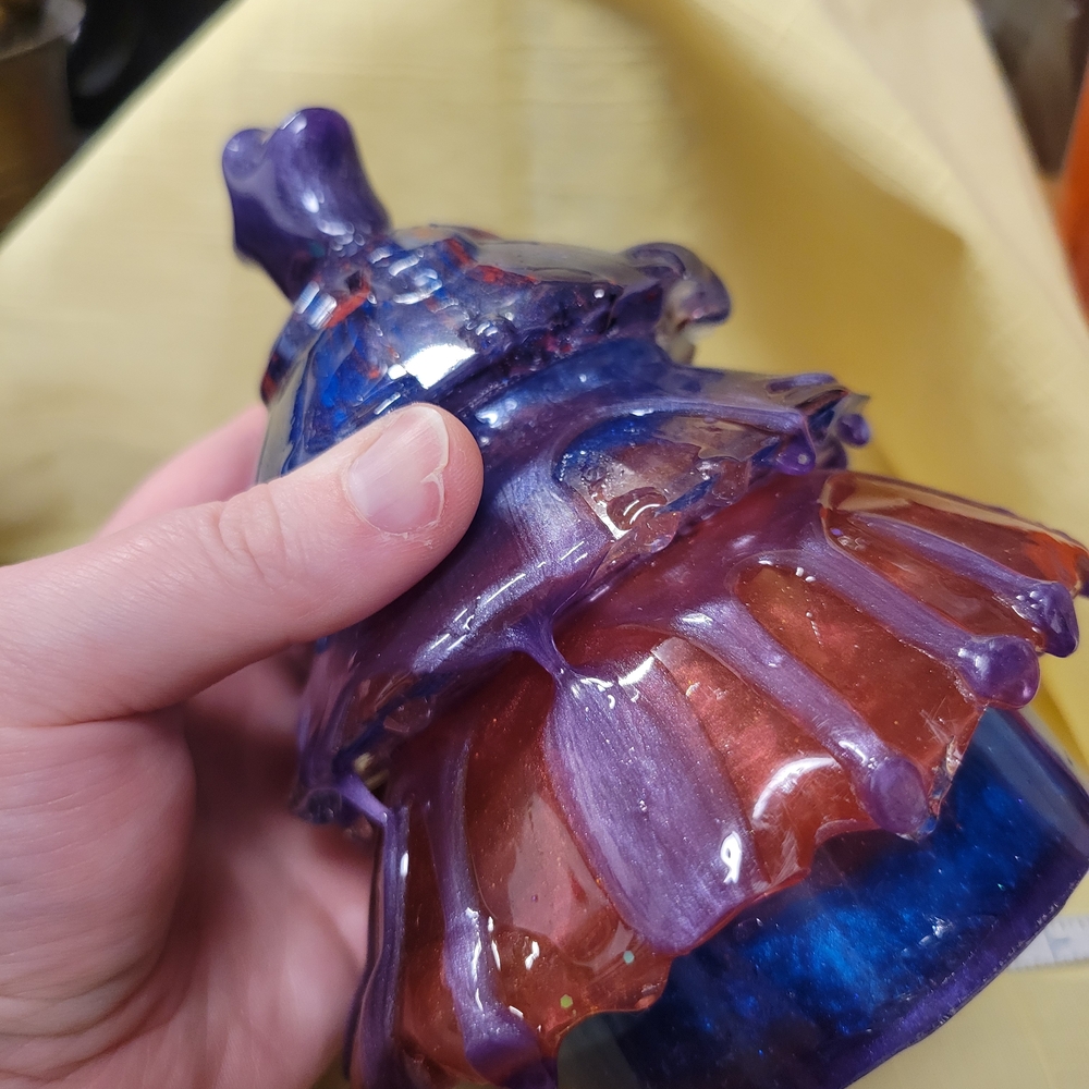 "Bisexuali-tree" Handcrafted Purple, Pink & Blue Shimmer Resin Tree Sculpture - Picture 14 of 14